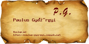 Paulus Györgyi névjegykártya