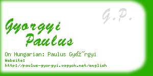 gyorgyi paulus business card